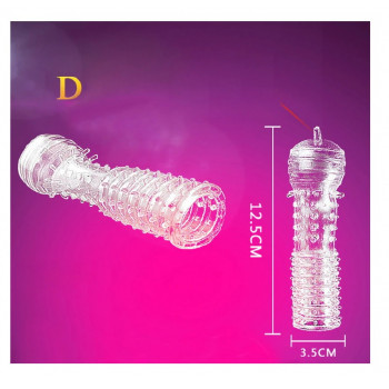 Pack Of 2 Silicone Spike Reusable Dotted Ribbed Condoms For Time Delay Lasting Penis Rings & Penis Extension Sleeve for Men Imported
